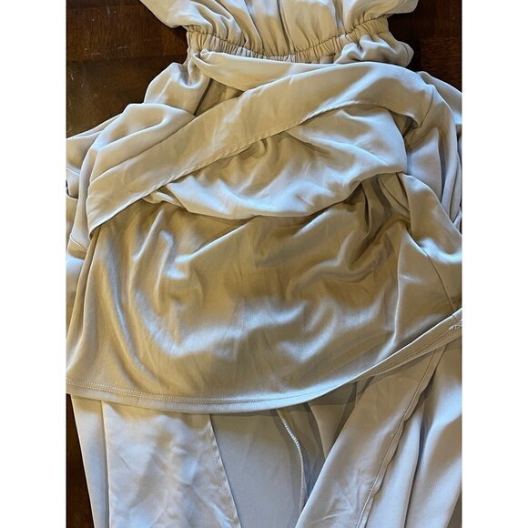 Show Me Your Mumu Taupe Nude Kendall Maxi Side Slit Gown Dress Size XS - Picture 11 of 16
